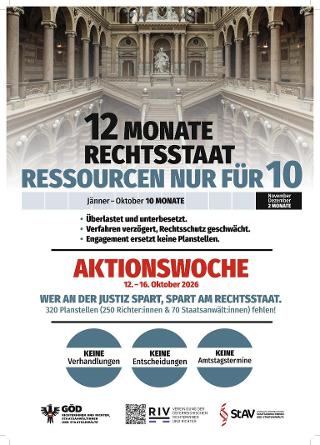 Wer an der Justiz spart, spart am Rechtsstaat
320 Richter:innen und Staatsanwält:innen fehlen!
